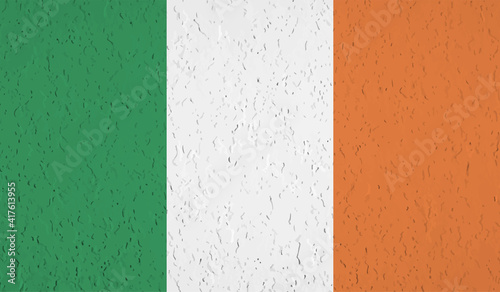 Grunge Ireland flag. Ireland flag with waving grunge texture. © Stefan