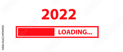 Loading bar for 2022 goal planning business concept, vector illustration for graphic design, flat style