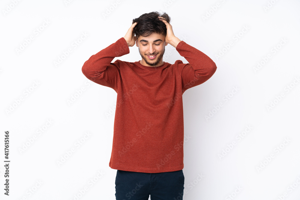 Arabian handsome man over isolated background laughing Arabian handsome man over isolated background laughing