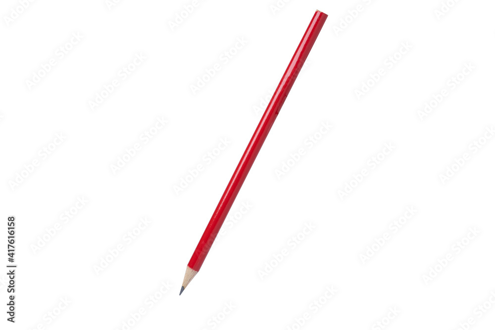 Isolated of red pencil on white background with clipping path. Isolated of red pencil on white background with clipping path.