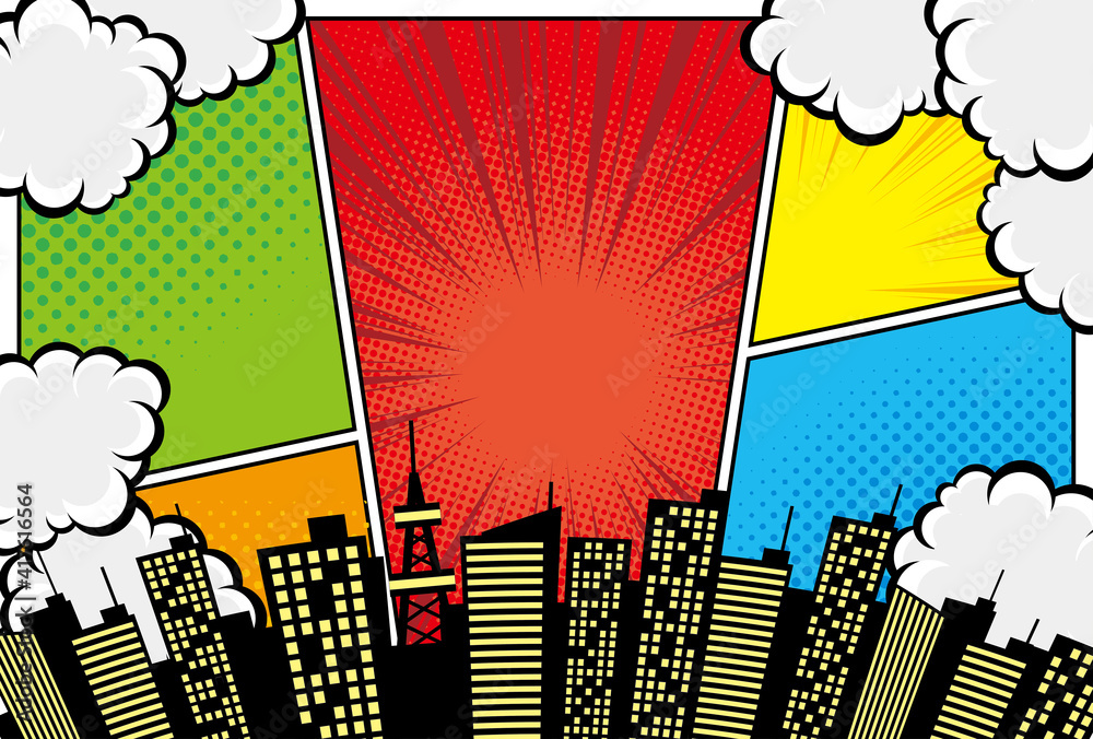 アメコミ風コマ割りフレーム素材 Stock Vector Adobe Stock アメコミ風コマ割りフレーム素材 Stock Vector Adobe Stock