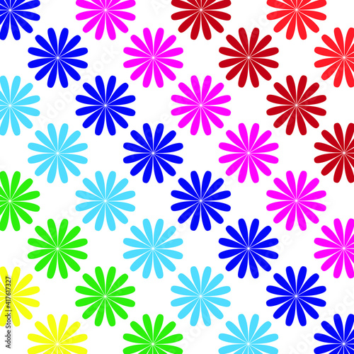 Colorful flower pattern. Vector stock illustration.