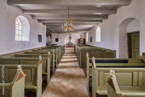 Small church in Lild in western rural Denmark photo