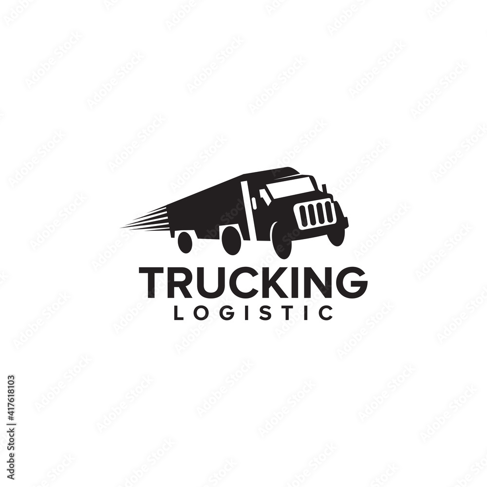Trucking logistic logo design template