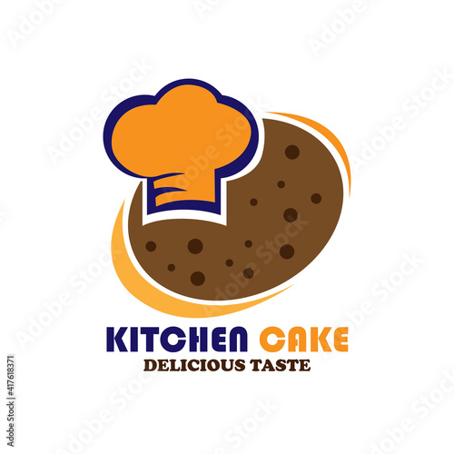 kitchen cake design logo vector. illustration cake design vector