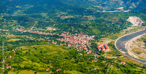 turkey, black sea coast, aerial view zonguldak province.