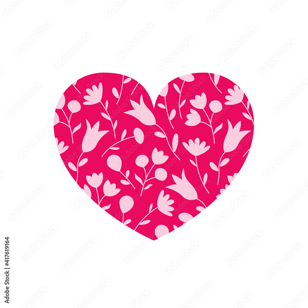 Beautiful flowers in shape of a heart. Vector illustration EPS10