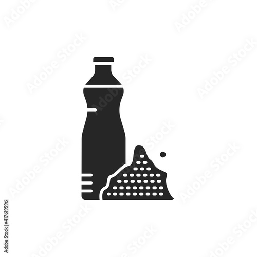 Mustard vegetable oil glass bottle black glyph icon.