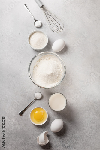 Ingredients for making pancakes for Shrovetide photo