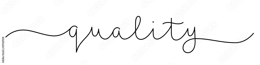 QUALITY vector monoline calligraphy banner with swashes isolated on white background QUALITY vector monoline calligraphy banner with swashes isolated on white background