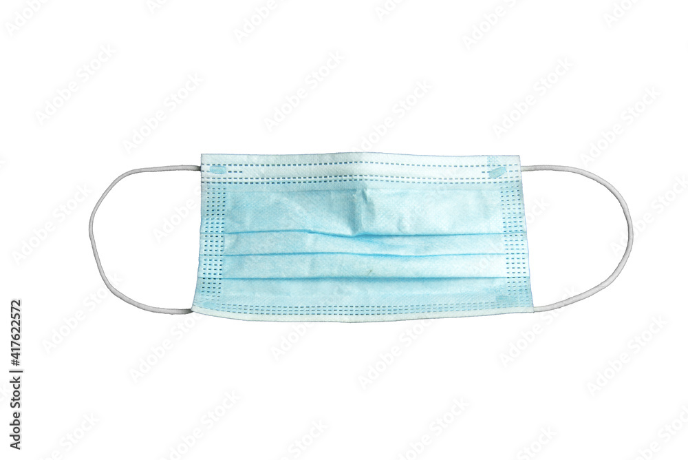 Isolated Clipping path. mask or Face mask on ฺwhite background. Protective dust and virus. Coronavirus preventive cotton mask. object on background. Health care concept.