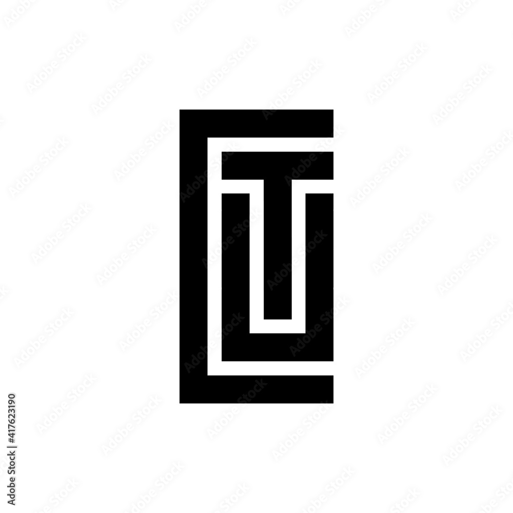 Black and white letter CUT CTU initial logo icon Black and white letter CUT CTU initial logo icon