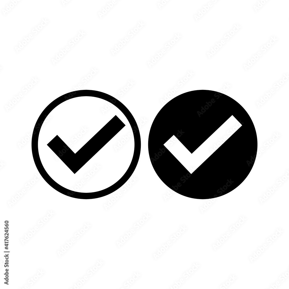 Check mark black line icons. Vector illustration. eps - Vector Check mark black line icons. Vector illustration. eps - Vector