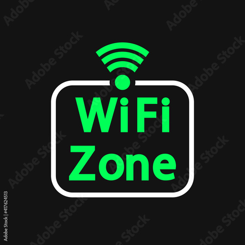 Wi Fi zone icon, flat graphic design template, communication sign, vector illustration