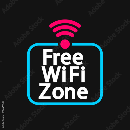 Wi Fi zone icon, flat graphic design template, communication sign, vector illustration
