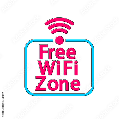 Wi Fi zone icon, flat graphic design template, communication sign, vector illustration