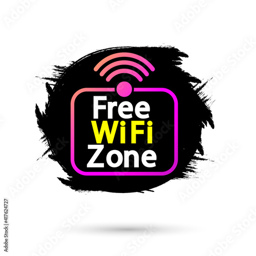 Wi Fi zone icon, flat graphic design template, communication sign, vector illustration