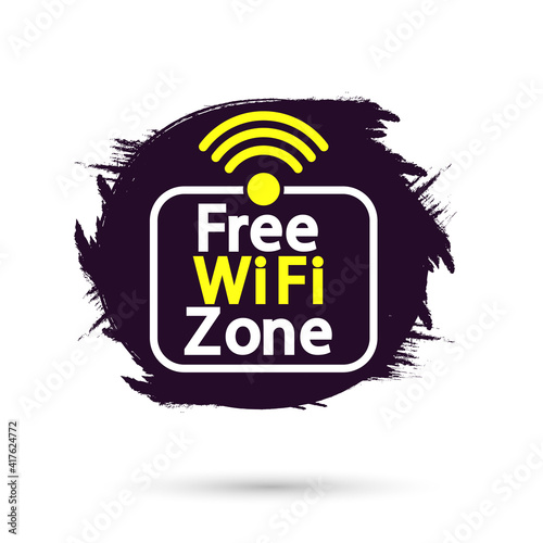 Wi Fi zone icon, flat graphic design template, communication sign, vector illustration