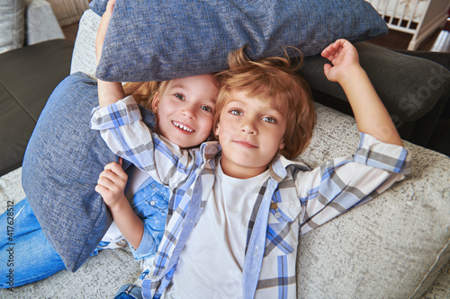 two cheerful children