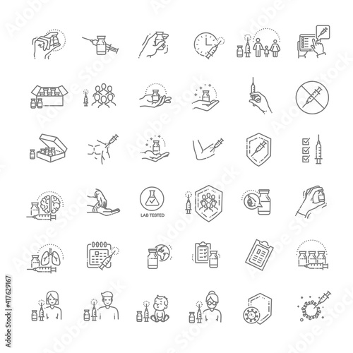 Vaccine and Vaccination Icons Set