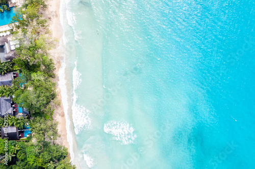 Seychelles beach Mahé Mahe island sea copyspace vacation drone view aerial photo