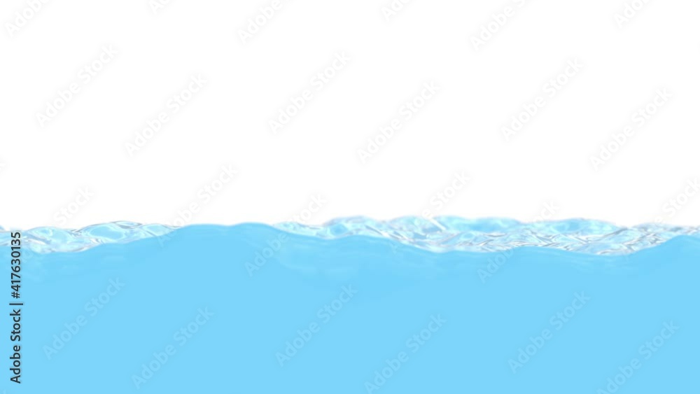 Realistic 3D animation of the pouring water filling the screen rendered in UHD with alpha matte