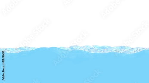 Realistic 3D animation of the pouring water filling the screen rendered in UHD with alpha matte