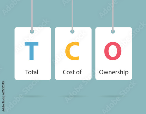 TCO Total Cost of Ownership business concept - vector illustration