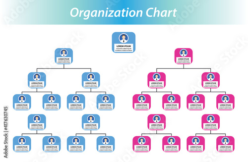 Wallpaper Mural Organization Chart Infographics with People Icon and Abstract Line, Business Structure. Torontodigital.ca