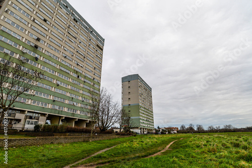 Obraz na płótnie The Fred Wigg and John Walsh buildings in Leytonstone w salonie
