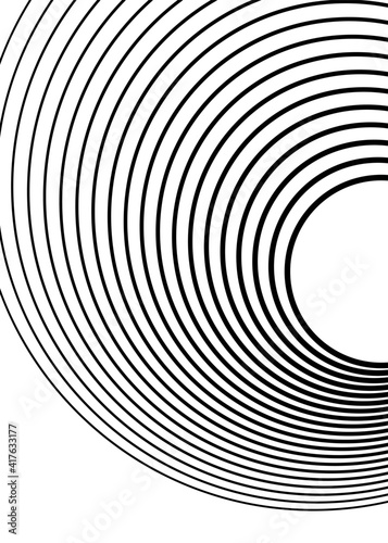 White black color. Linear background. Design elements. Wave of many gray lines. Protective layer banknotes, certificates template. Vector lines of different thicknesses from thin to thick EPS10