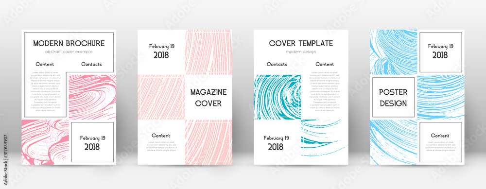 Cover page design template. Business brochure layout. Bizarre trendy abstract cover page. Pink and b