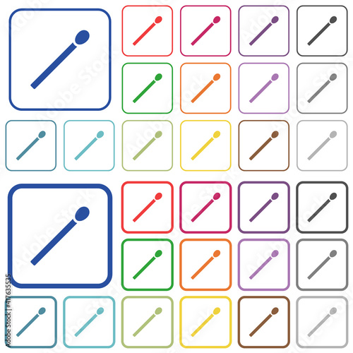Matchstick outlined flat color icons