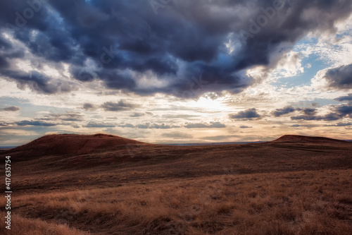 sunset in the mountains