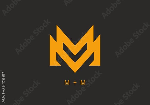 Orange black of MM initial letter