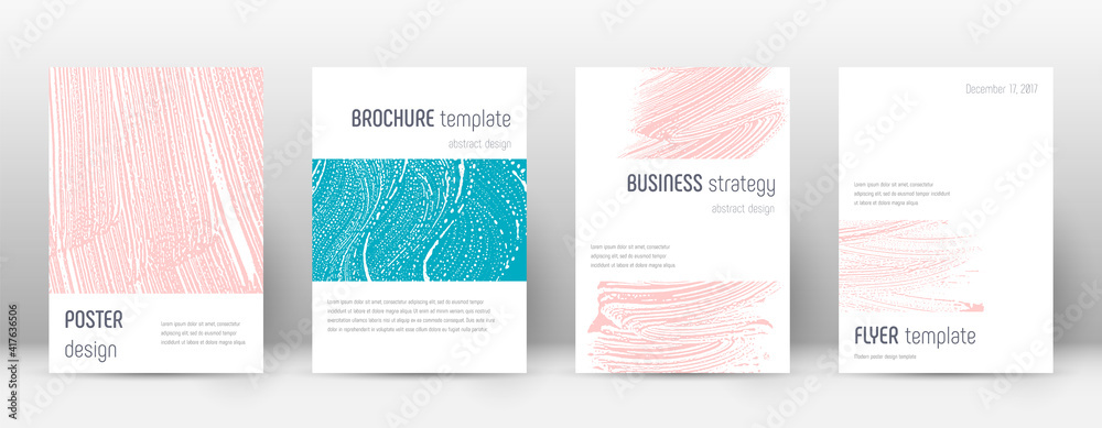 Cover page design template. Minimalistic brochure layout. Classy trendy abstract cover page. Pink an