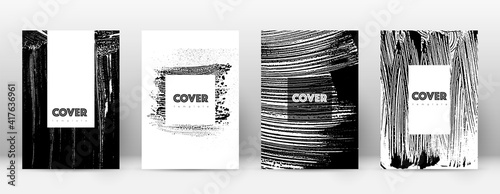 Cover page design template. Hipster brochure layout. Breathtaking trendy abstract cover page. Black