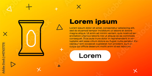 Line Wet wipe pack icon isolated on yellow background. Colorful outline concept. Vector.