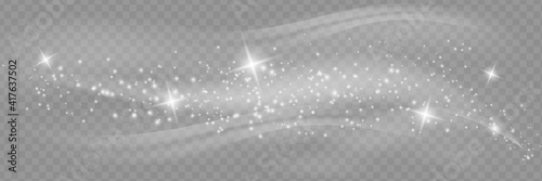 Snow and wind on a transparent background.