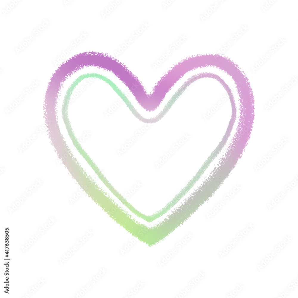 Illustration of a textural heart on a white background. Cute illustration for Valentine's Day, Wedding Day for design, print, textile, packaging