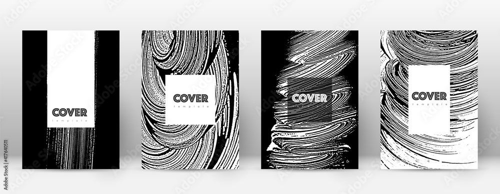 Cover page design template. Hipster brochure layout. Breathtaking trendy abstract cover page. Black