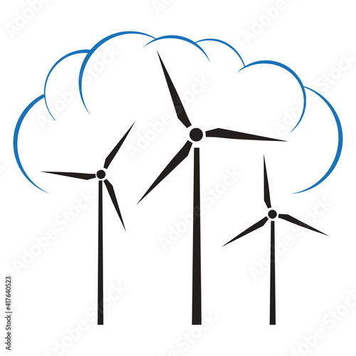wind turbine, vector
