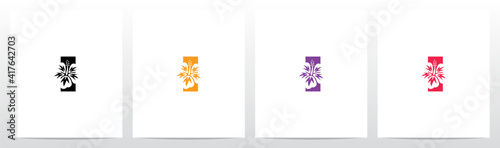 Hibiscus Flower On Letter Logo Design I