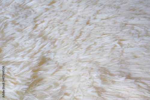 close up of fur texture of White short fur. White abstract background. White artificial fur as merino skin.