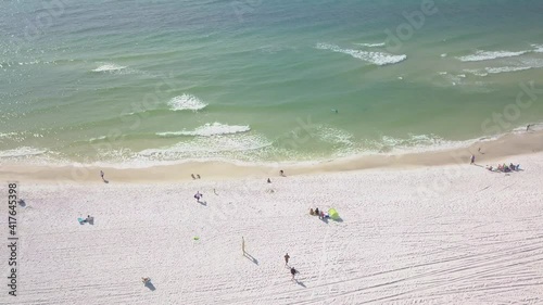 529 Aerial view of people on the beach in Destin Florida
