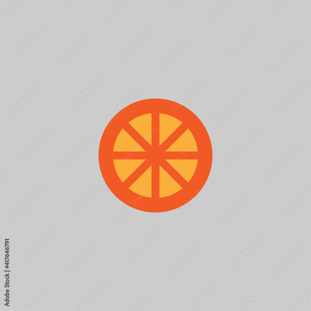 Orange half slice flat icon. Organic nature tropical fruit symbol. Logo design element Orange half slice flat icon. Organic nature tropical fruit symbol. Logo design element
