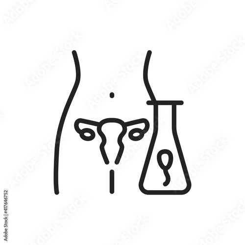 Artificial insemination color line icon. Outline pictogram for web page.