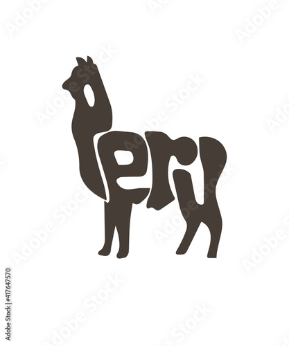 llama Peru vector, icon, image, template graphic design.
