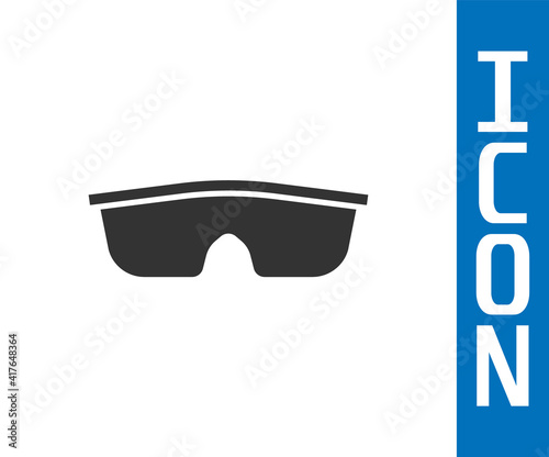 Grey Sport cycling sunglasses icon isolated on white background. Sport glasses icon. Vector.