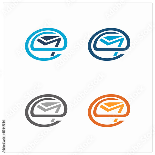 Vector letter paper mail logo template